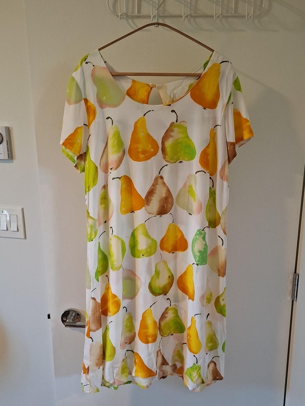 Hula Moon by Jams World Vintage 90s "Danjou" Pear Print Shift Dress (Size L)